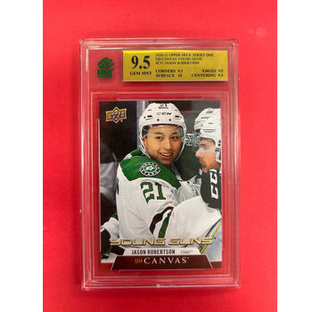 UPPER DECK 2020-21 UPPER DECK SERIES 1 JASON ROBERTSON YOUNG GUNS CANVAS MNT GRADED 9.5