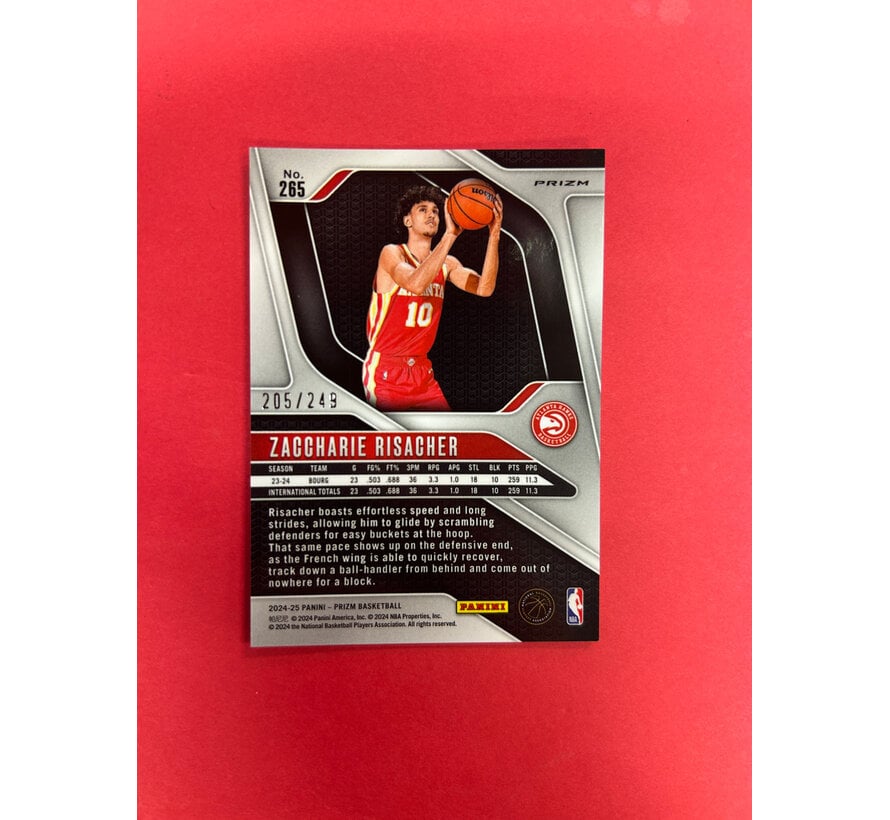 2024-25 PANINI PRIZM ZACCHARIE RISACHER PINK PRIZM ROOKIE /249