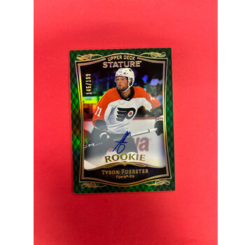 UPPER DECK 2023-24 UPPER DECK STATURE TYSON FOERSTER GREEN AUTO ROOKIE /199