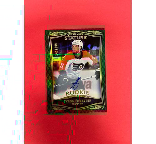 UPPER DECK 2023-24 UPPER DECK STATURE TYSON FOERSTER GREEN AUTO ROOKIE /199
