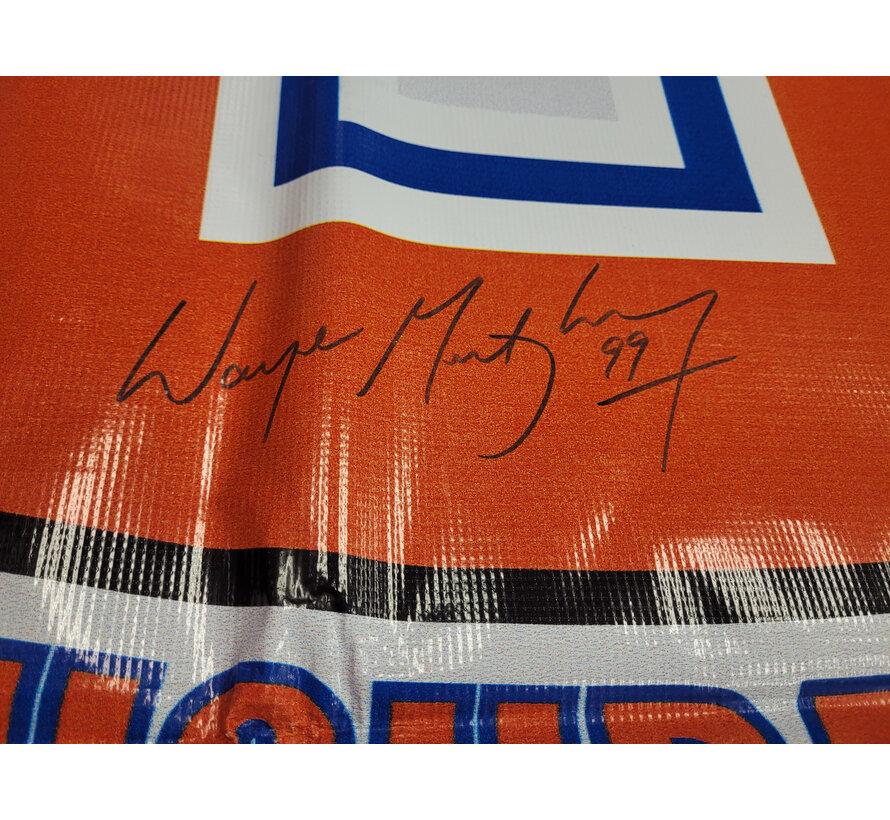 WAYNE GRETZKY INAUGURAL FANTASY CAMP AUTOGRAPHED BANNER WITH PHOTOCOPY OF WGA COA