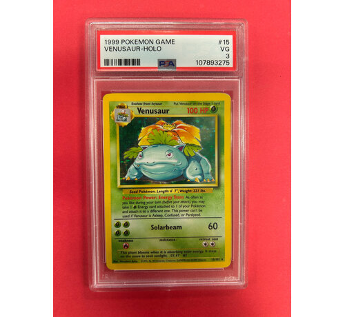 POKEMON 1999 POKEMON BASE SET VENUSAUR HOLO PSA GRADED 3