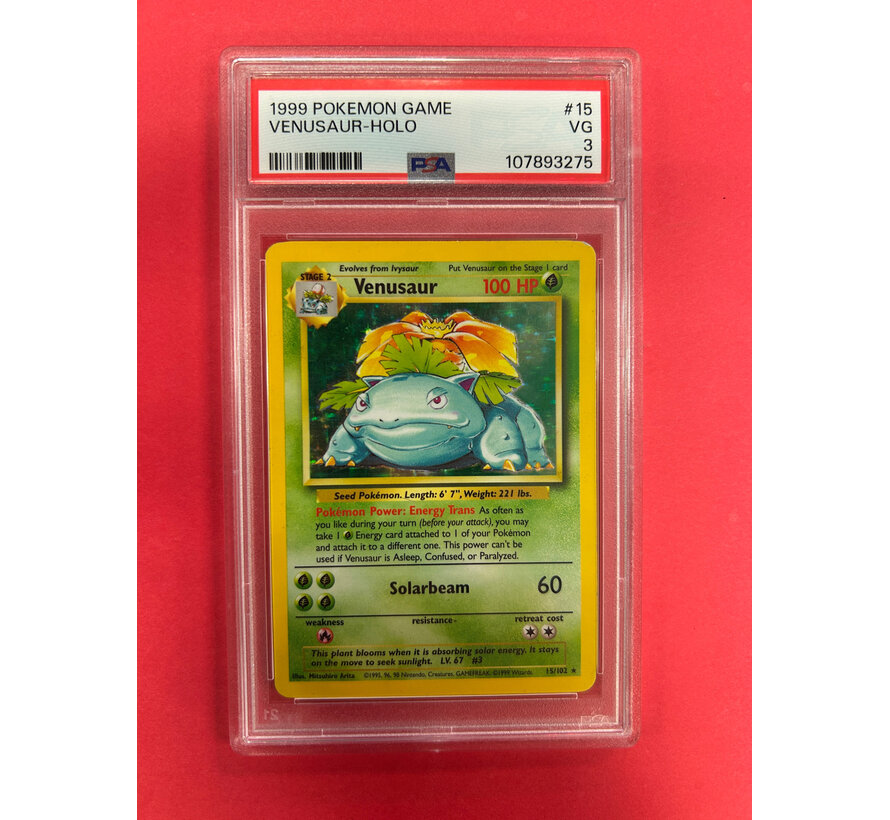 1999 POKEMON BASE SET VENUSAUR HOLO PSA GRADED 3