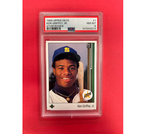UPPER DECK 1989 UPPER DECK KEN GRIFFEY JR STAR ROOKIE PSA GRADED 8