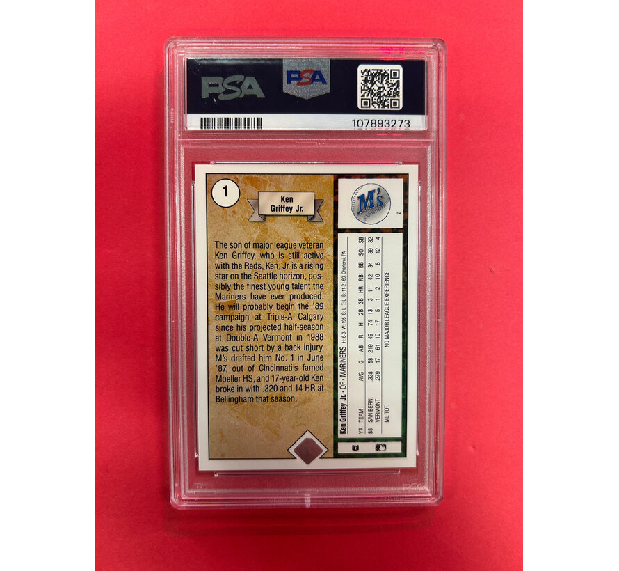 1989 UPPER DECK KEN GRIFFEY JR STAR ROOKIE PSA GRADED 8