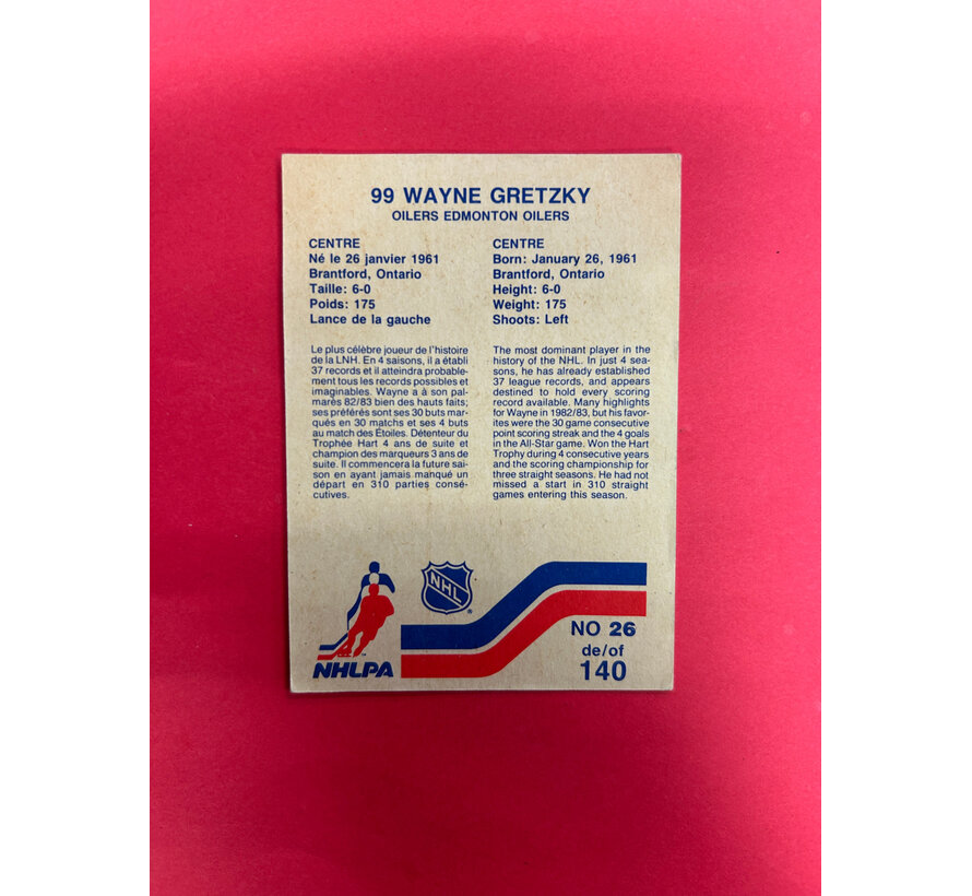 1983 VACHON WAYNE GRETZKY IN PERSON AUTO ERA CORRECT/ TIME PERIOD