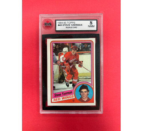 UPPER DECK 1984-85 TOPPS STEVE YZERMAN ROOKIE KSA GRADED 8