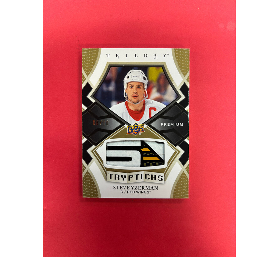 2018-19 UPPER DECK TRILOGY STEVE YZERMAN TRYPTICHS STICK /10