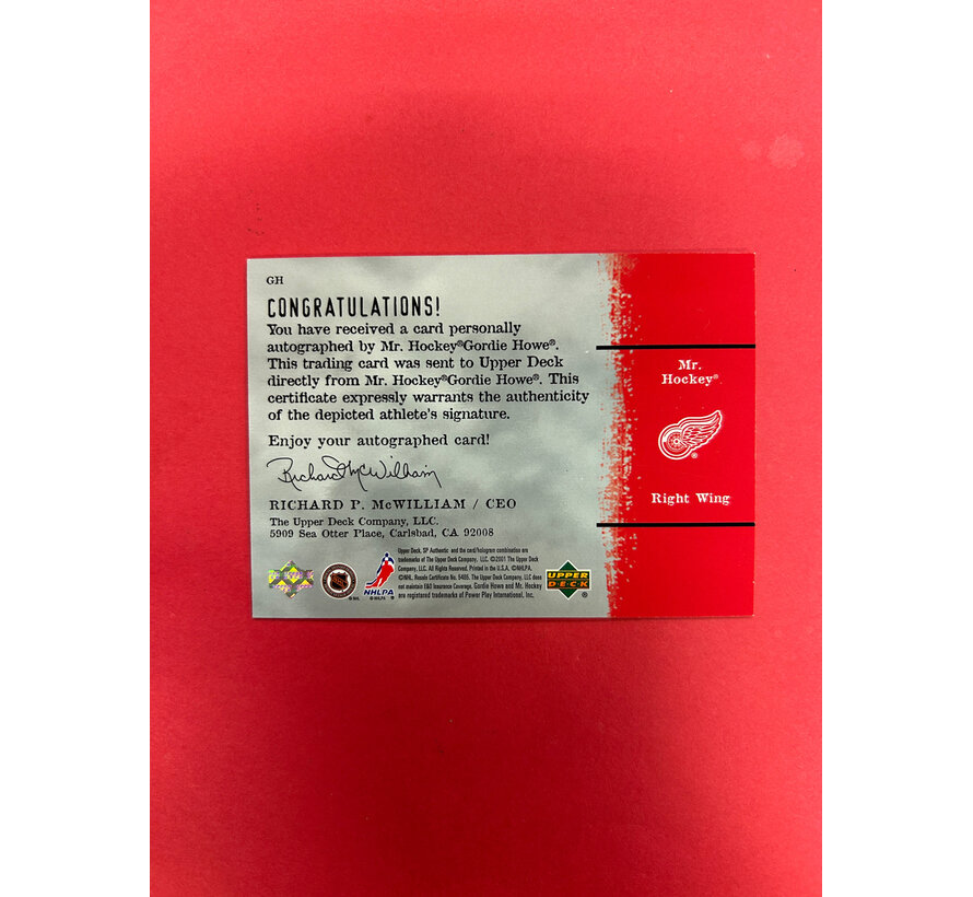 2000-21 SP AUTHENTIC GORDIE HOWE "MR.HOCKEY" SIGN OF THE TIMES SP