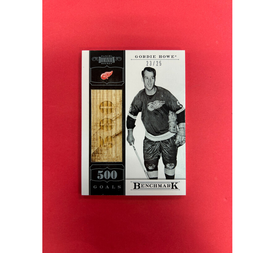 2011-12 PANINI DOMINION GORDIE HOWE BENCHMARK GAME USED STICK /25