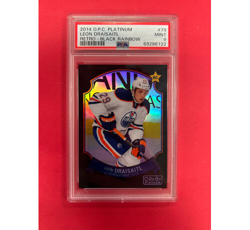 UPPER DECK 2014-15 O-PEE-CHEE  PLATINUM LEON DRAISAITL RETRO BLACK RAINBOW /100 PSA GRADED 9