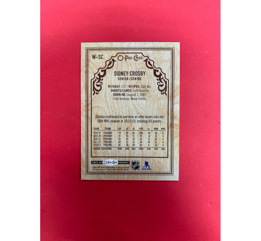 2023-24 O-PEE-CHEE SIDNEY CROSBY WOODY SP