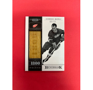 PANINI 2011-12 PANINI DOMINION GORDIE HOWE BENCHMARKS 1800 GAME USED STICK 9/10 JERSEY NUMBERED