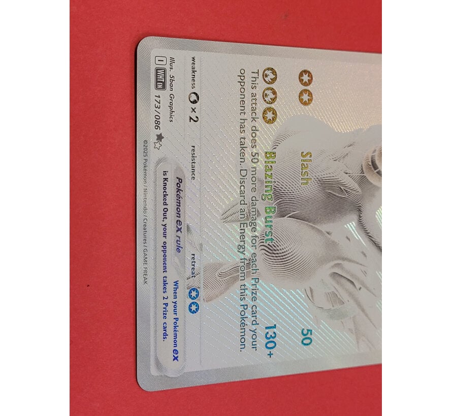 POKEMON WHITE FLARE RESHIRAM EX 173/086 MINT