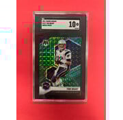 PANINI 2021 PANINI MOSAIC TOM BRADY GREEN PRIZM SGC GRADED 10