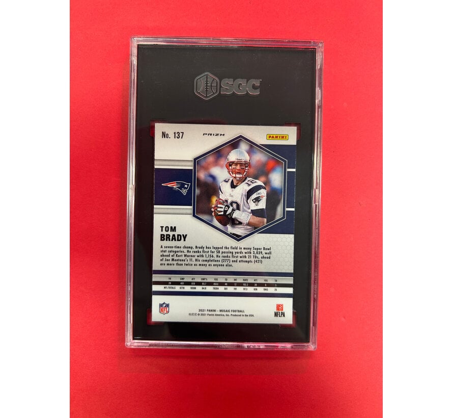 2021 PANINI MOSAIC TOM BRADY GREEN PRIZM SGC GRADED 10