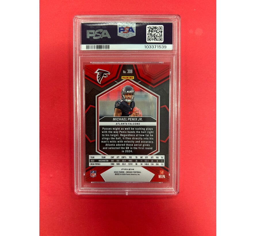 2024 PANINI MOSAIC MICHAEL PENIX JR REACTIVE BLUE PSA GRADED 10