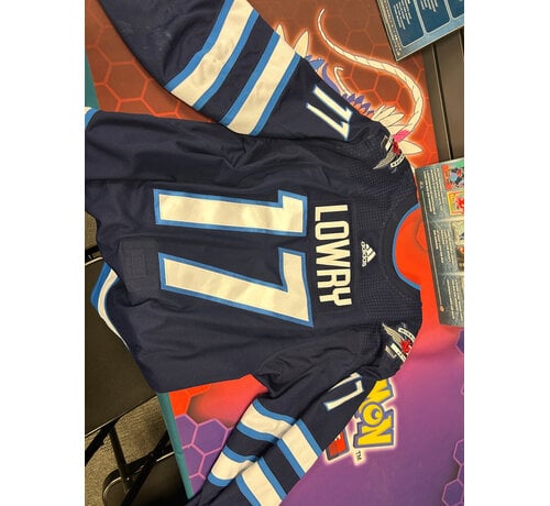 GAME USED ADAM LOWRY GAME USED PHOTOMATCHED 2018-19 HOME JERSEY WINNIPEG JETS COA