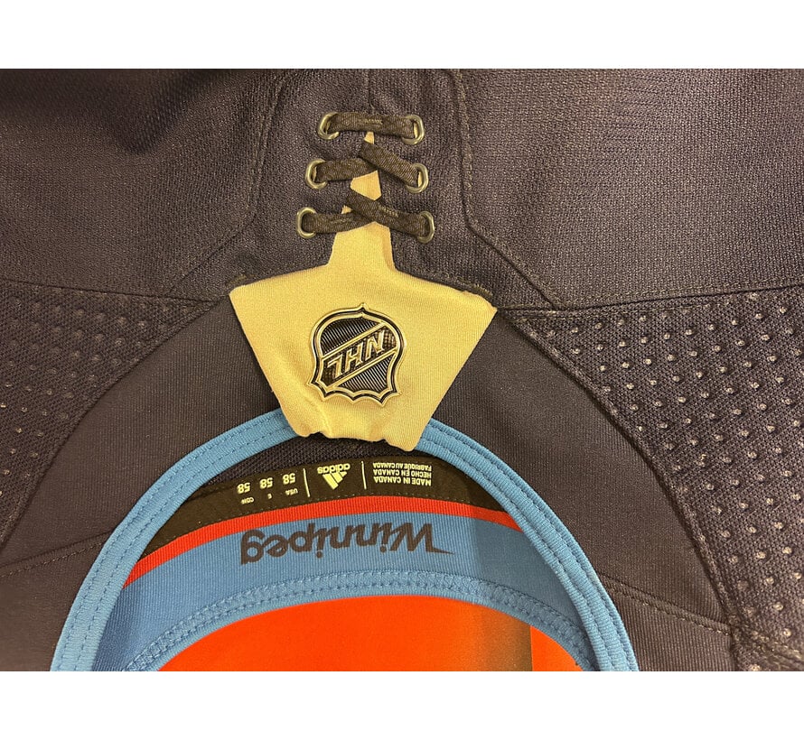 ADAM LOWRY GAME USED PHOTOMATCHED 2018-19 HOME JERSEY WINNIPEG JETS COA