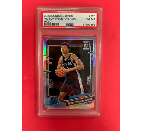 PANINI 2023 DONRUSS OPTIC VICTOR WEMBANYAMA RATED ROOKIE HOLO PSA GRADED 8