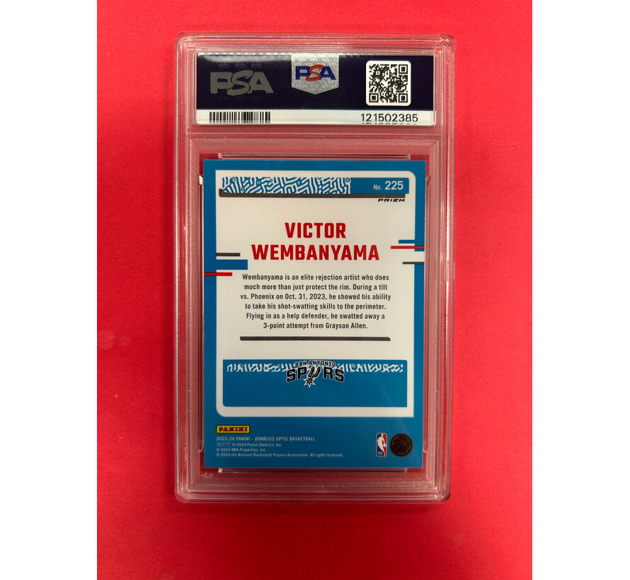 2023 DONRUSS OPTIC VICTOR WEMBANYAMA RATED ROOKIE HOLO PSA GRADED 8