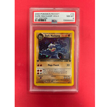 POKEMON 2000 POKEMON TEAM ROCKET DARK MACHAMP 1ST EDITION HOLO PSA GRADED 8