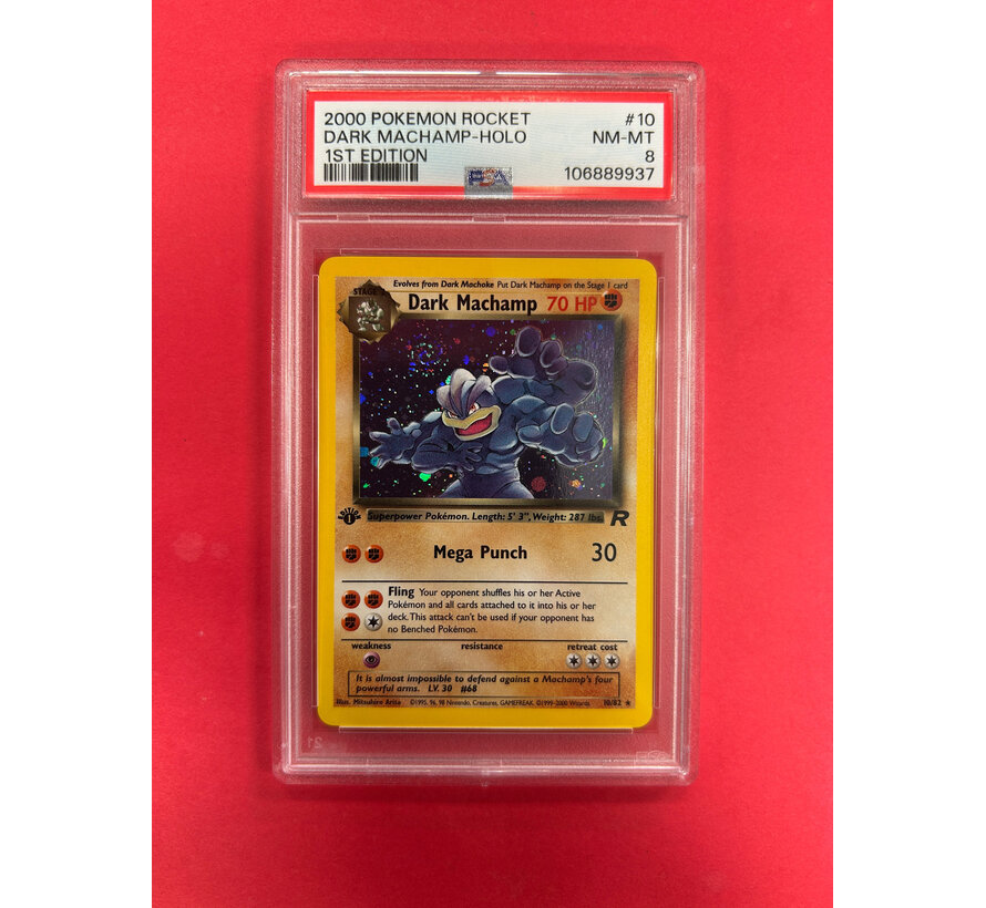 2000 POKEMON TEAM ROCKET DARK MACHAMP 1ST EDITION HOLO PSA GRADED 8