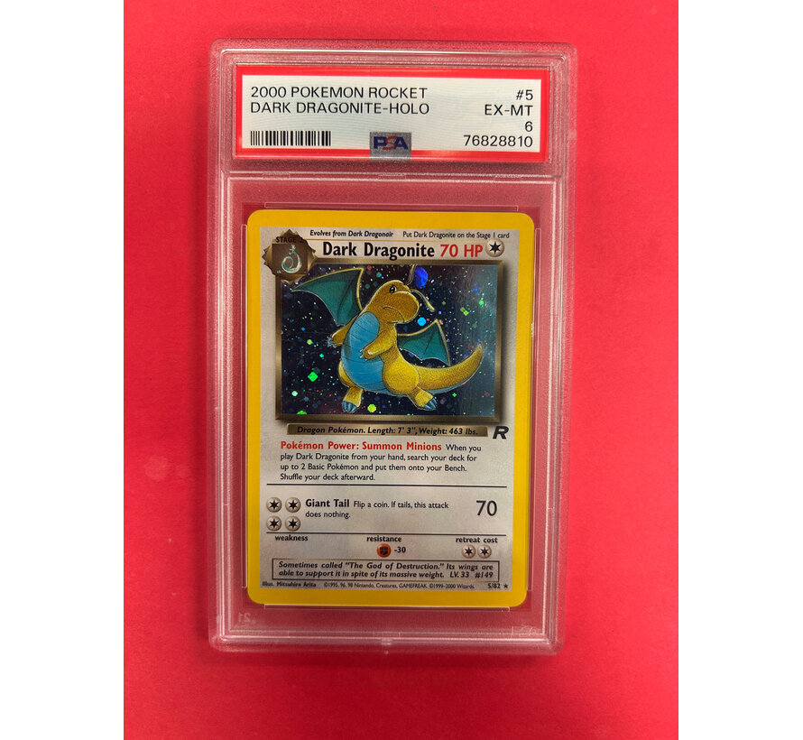 2000 POKEMON TEAM ROCKET DARK DRAGONITE HOLO PSA GRADED 6