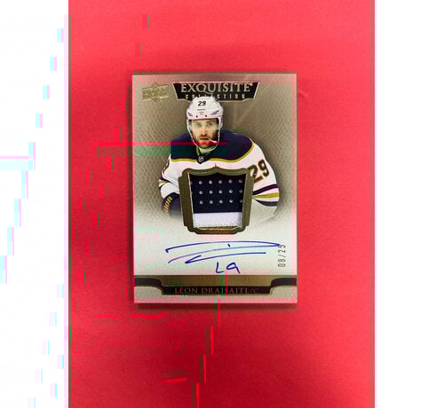 UPPER DECK 2022-23 UPPER DECK EXQUISITE COLLECTION LEON DRAISAITL ENDORSMENTS RELICS PATCH AUTO /25