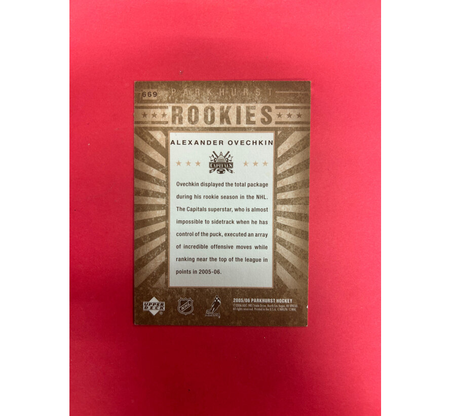 2005-06 PARKHURST CHAMPIONS ALEXANDER OVECHKIN ROOKIE EX