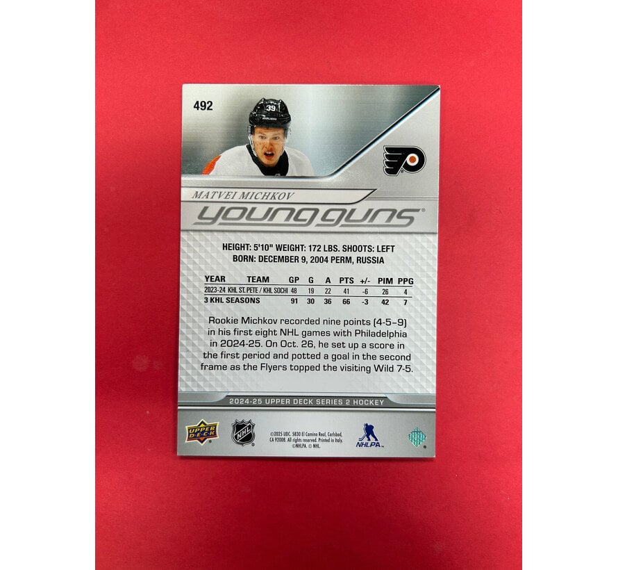 2024-25 UPPER DECK SERIES 2 MATVEI MICHKOV YOUNG GUNS JUMBO OVERSIZED