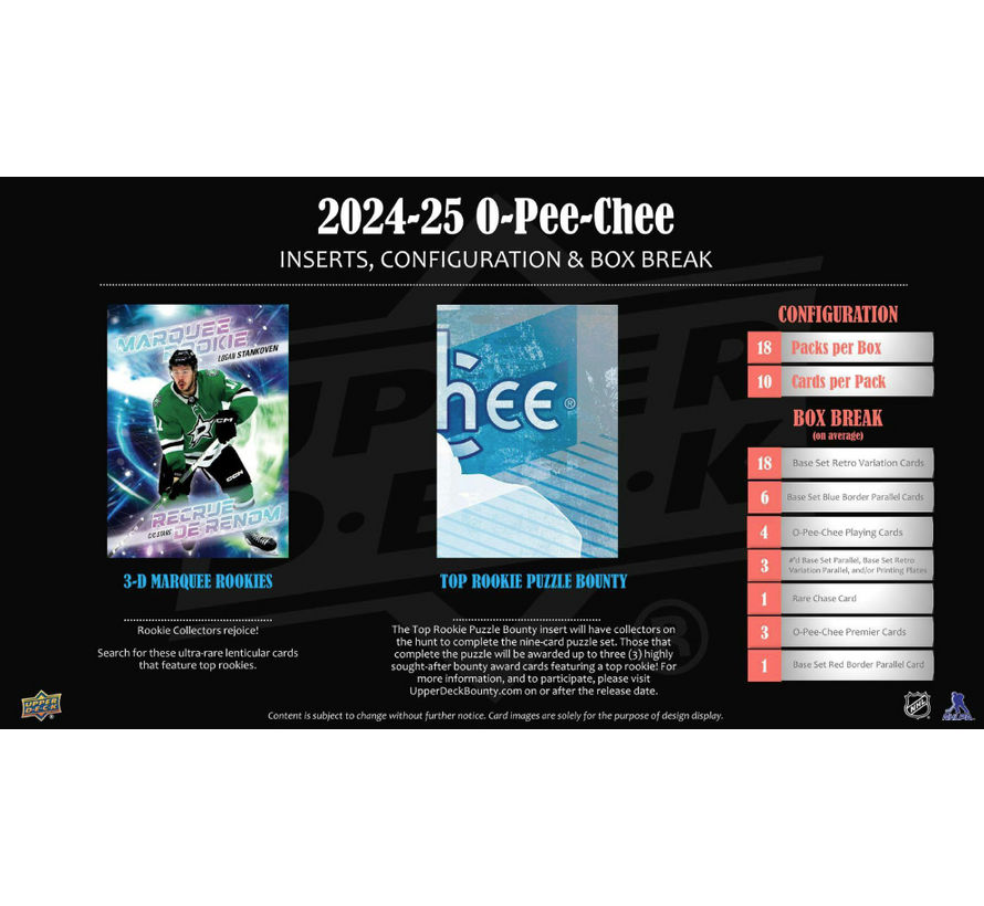 2024-25 UPPER DECK OPC HOCKEY HOBBY BOX