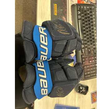 BAUER ADAM LOWRY GAME USED AUTOGRAPHED GLOVES