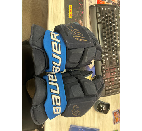 BAUER ADAM LOWRY GAME USED AUTOGRAPHED GLOVES