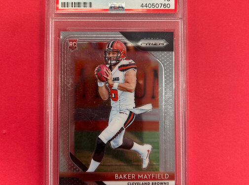 PANINI 2018 PANINI PRIZM BAKER MAYFIELD  ROOKIE PSA GRADED 10