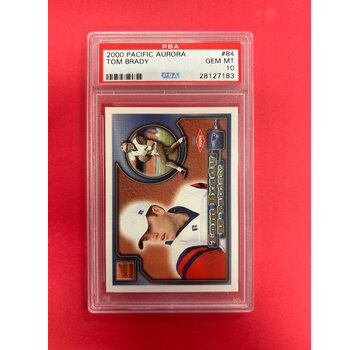 2000 PACIFIC AURORA TOM BRADY ROOKIE CARD PSA GRADED 10