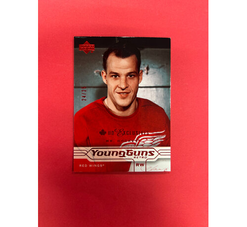 UPPER DECK 2003-04 UPPER DECK GORDIE HOWE YOUNG GUNS RETRO CANADIAN EXCLUSIVE /25