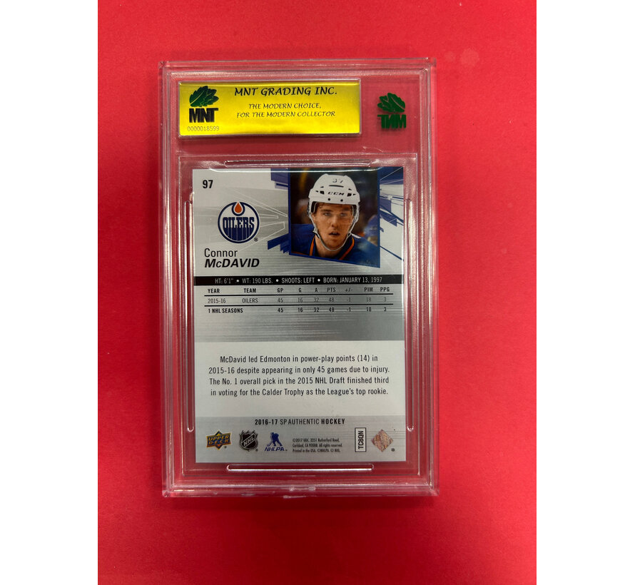 2016-17 SP AUTHENTIC CONNOR MCDAVID MNT GRADED 9.5