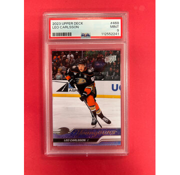 UPPER DECK 2023-24 UPPER DECK SERIES 2 LEO CARLSSON YOUNG GUNS PSA GRADED 9