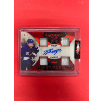 LEAF 2023 LEAF ULTIMATE HOCKEY STEVEN STAMKOS SIGNATURE RELICS RUBY /5