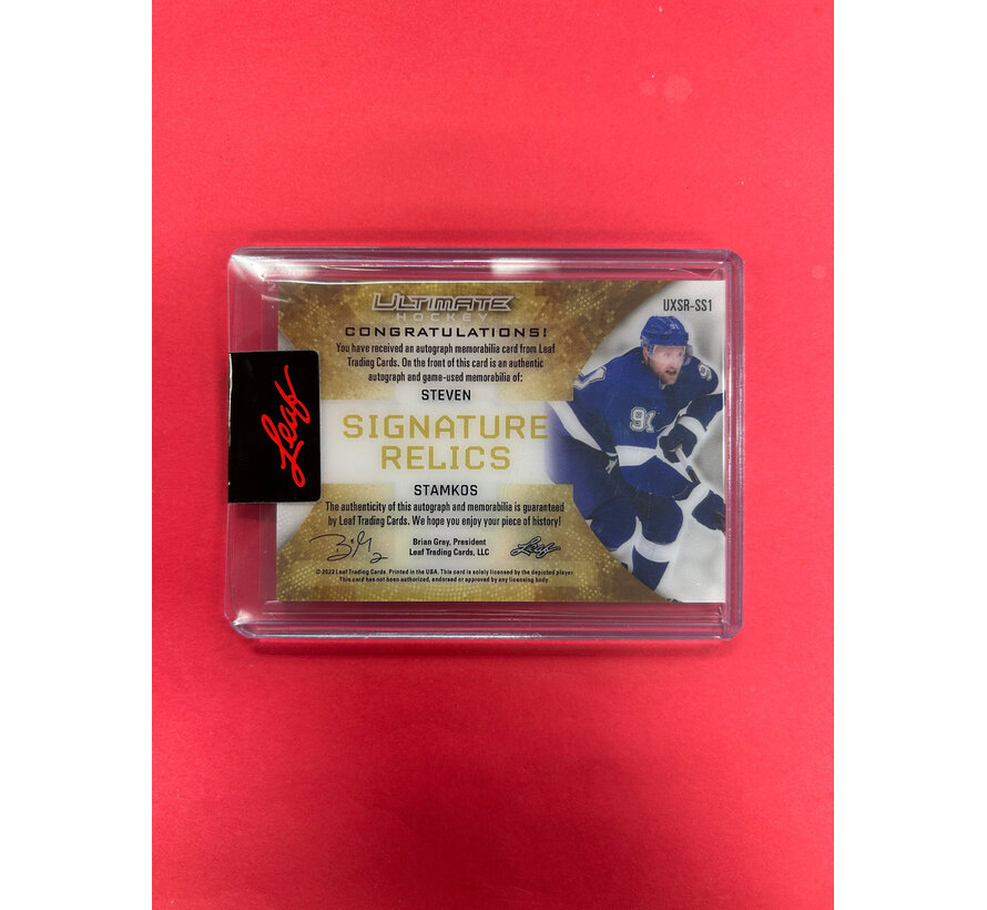 2023 LEAF ULTIMATE HOCKEY STEVEN STAMKOS SIGNATURE RELICS RUBY /5