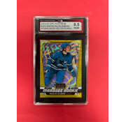 UPPER DECK 2024-25 OPC PLATINUM MACKLIN CELEBRINI NEON YELLOW SURGE ROOKIE KSA GRADED 9.5