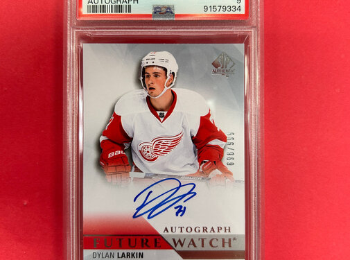UPPER DECK 2015-16 SP AUTHENTIC DYLAN LARKIN FUTURE WATCH AUTOGRAPH PSA GRADED 9