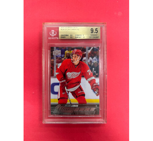 UPPER DECK 2015-16 UPPER DECK SERIES 2 DYLAN LARKIN YOUNG GUNS BECKETT GRADED 9.5