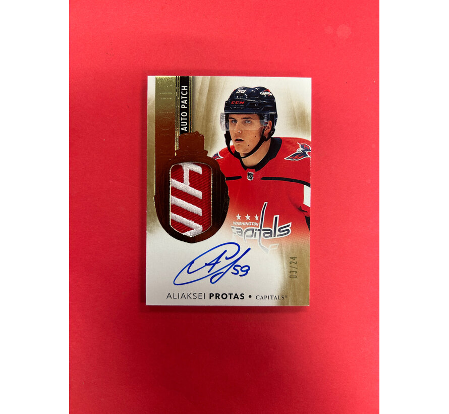 2021-22 UPPER DECK THE CUP ALIASKEI PROTAS ROOKIE AUTO PATCH GOLD /24