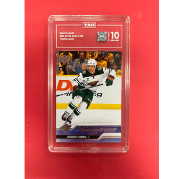 UPPER DECK 2023-24 UPPER DECK SERIES 1 BROCK FABER YOUNG GUNS TAG GRADED 10