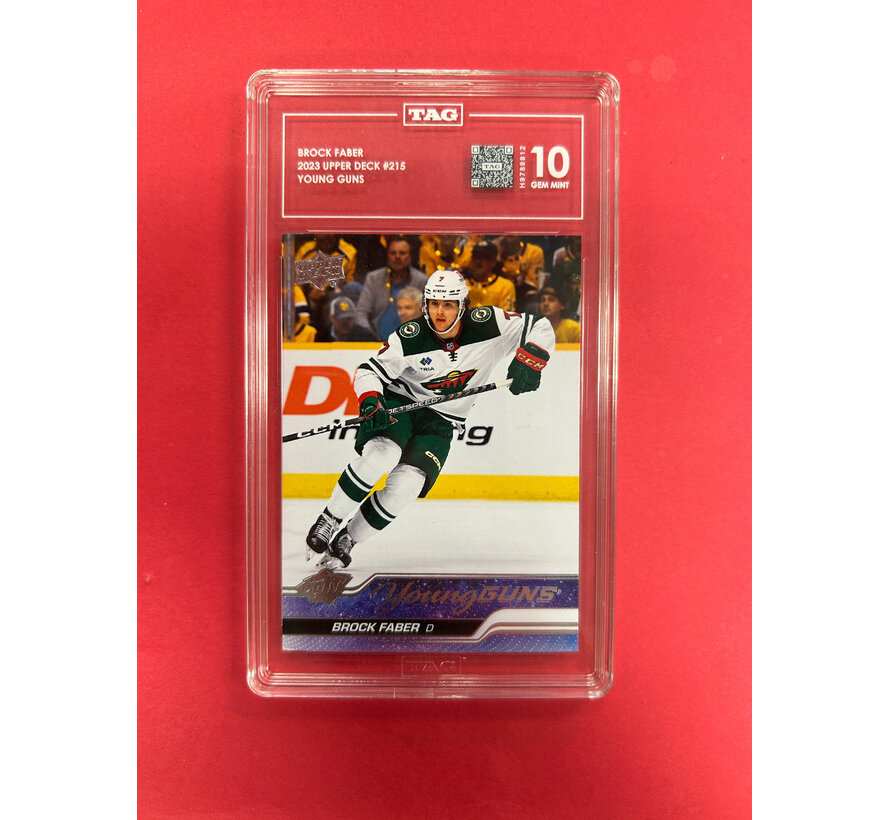 2023-24 UPPER DECK SERIES 1 BROCK FABER YOUNG GUNS TAG GRADED 10