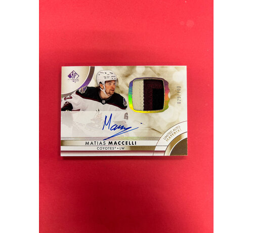 UPPER DECK 2023-24 SP AUTHENTIC MATTIAS MACCELLI LIMITED AUTO PATCH /100