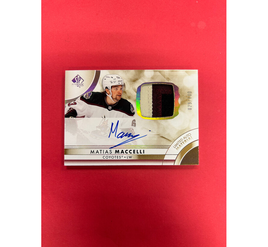 2023-24 SP AUTHENTIC MATTIAS MACCELLI LIMITED AUTO PATCH /100
