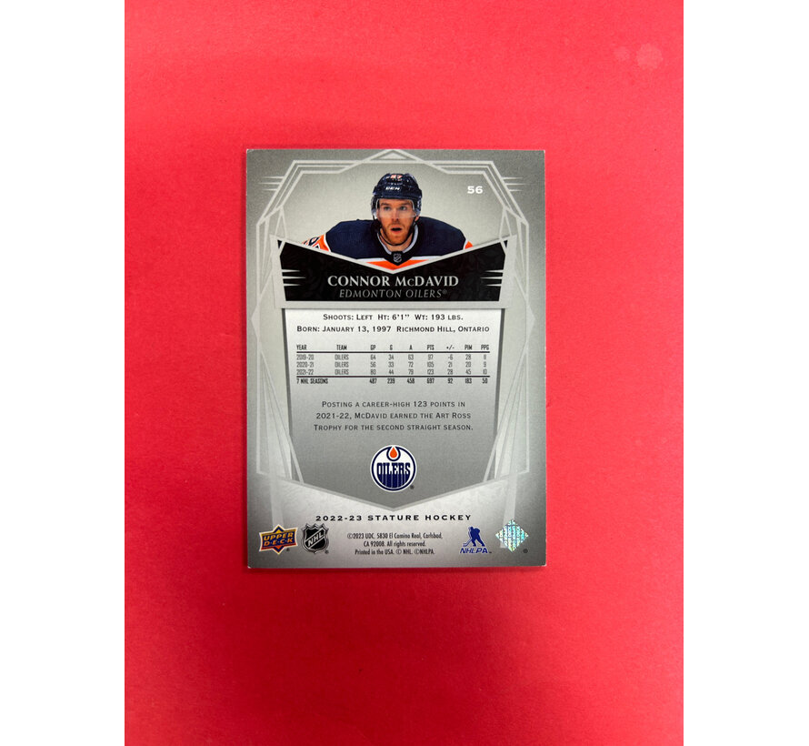 2022-23 UPPER DECK STATURE CONNOR MCDAVID IMAGE VARIATION /65